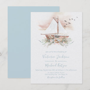 Convites para Casamento Náutico de Barcos de Nave