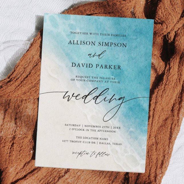 Convites para Casamento Náutico na Praia de Verão (Criador carregado)