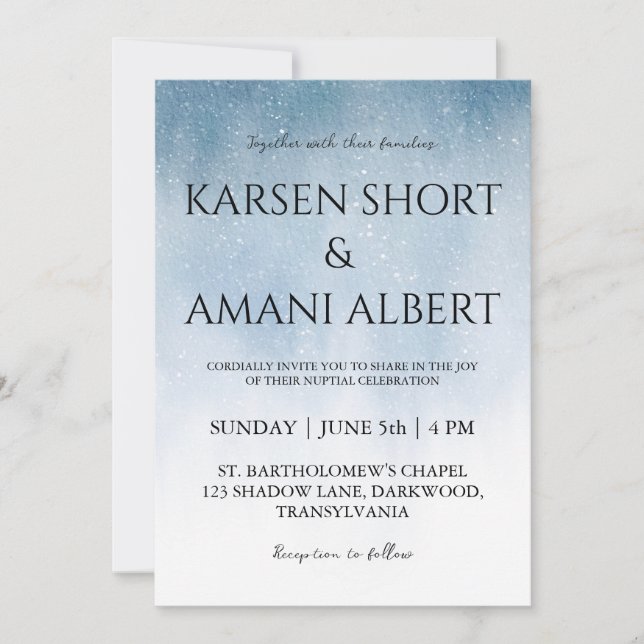 convites para casamento no inverno da neve (Frente)