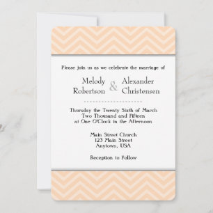 Convites para Casamento Peach Chevron