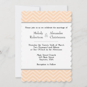 Convites para Casamento Peach Chevron