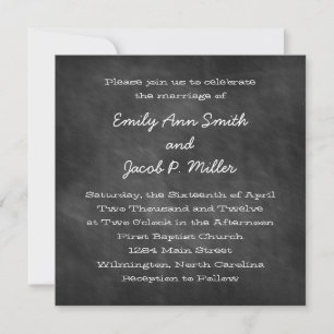Convites para Casamento Quadrado de Chalkboard