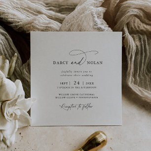 Convites para Casamento Quadrado de Charm Elegante