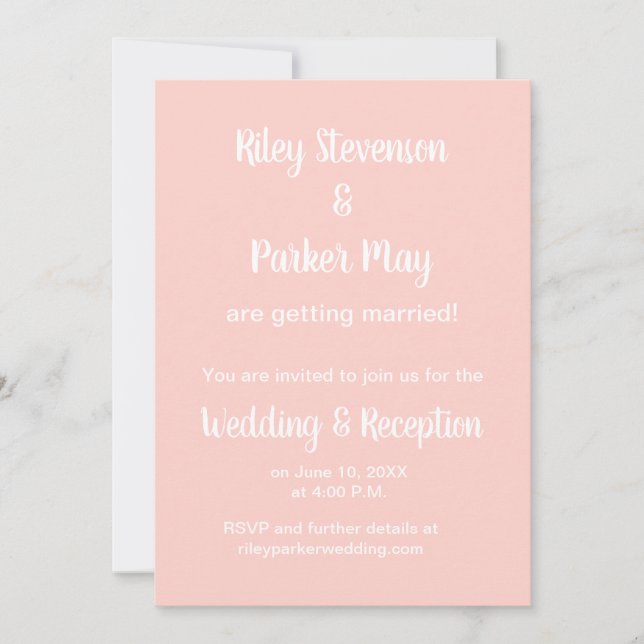 Convites para Casamento Rosa do Milênio (Frente)