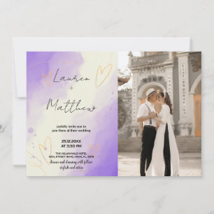 Convites para Casamento Roxo com foto