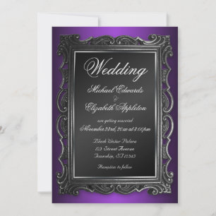 Convites para Casamento Roxo do Quadro Gótico