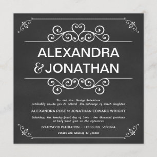 Convites para Casamento Russo de Chalkboard Elegan