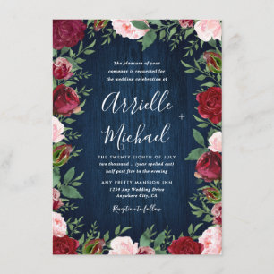 Convites para Casamento Russo de Inverno Floral de