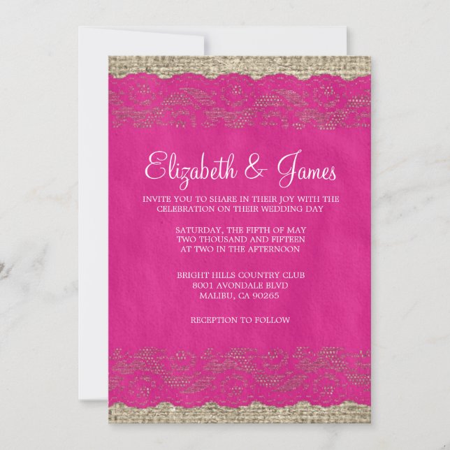 Convites para Casamento Russo de Locais de Fuchsia (Frente)