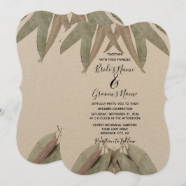 Convites para Casamento Russo Eucalyptus Leaf