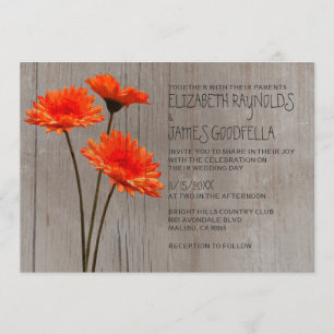 Convites para Casamento Russo Gerbera Daisy