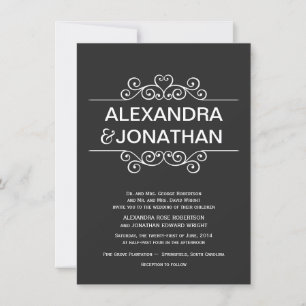 Convites para Casamento Russo Negro e Branco