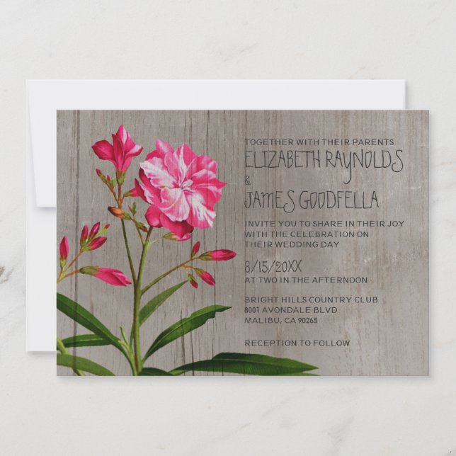 Convites para Casamento Russo Oleander (Frente)
