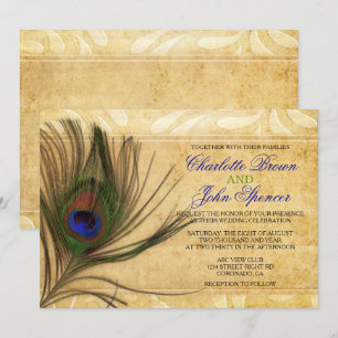 Convites para casamento Russos de Peacock Feather