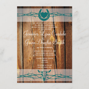 Convites para Casamento Rustic Barbed Wire Horsfer