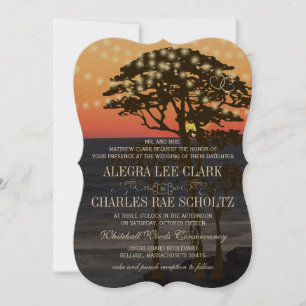 Convites para Casamento Rustic Beach Sunset