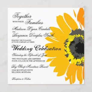 Convites para Casamento Rustic Country Sunflower
