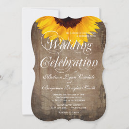 Convites para Casamento Rustic Country Sunflower