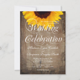 Convites para Casamento Rustic Country Sunflower