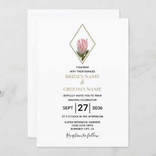 Convites para Casamento Rustic King Protea