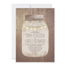 Convites para Casamento Rustic Mason Jar
