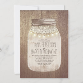 Convites para Casamento Rustic Mason Jar