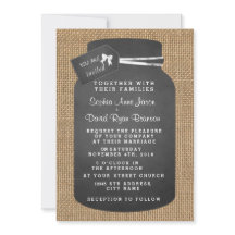 Convites para Casamento Rustic Mason Jar Burlap