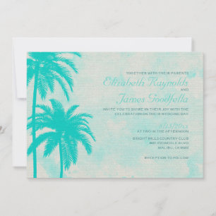 Convites para Casamento Rustic Palm Tree Burlap