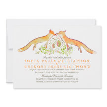 Convites para Casamento Rustic Woodland Fox