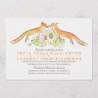 Convites para Casamento Rustic Woodland Fox