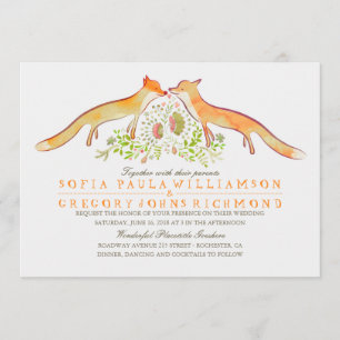 Convites para Casamento Rustic Woodland Fox