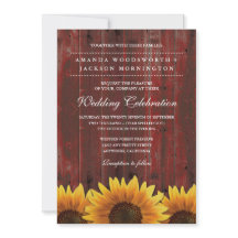 Convites para Casamento Rústico de Girassol de Mad