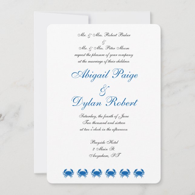 Convites para Casamento "Seashore" (Frente)