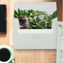 Convites para Casamento Suculento Verde