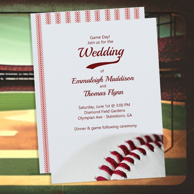 Convites para Casamento Tema Baseball (Criador carregado)