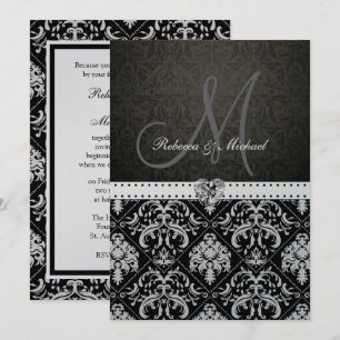 Convites para Casamento tema damasco de prata met