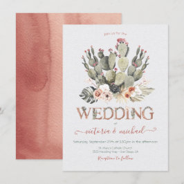 Convites para Casamento Terra cotta e Cactus