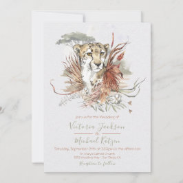Convites para Casamento Tropical Jungle Cheetah