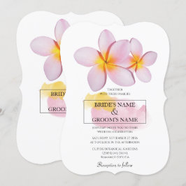 Convites para Casamento Tropical Plumeria Frangipa