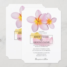 Convites para Casamento Tropical Plumeria Frangipa