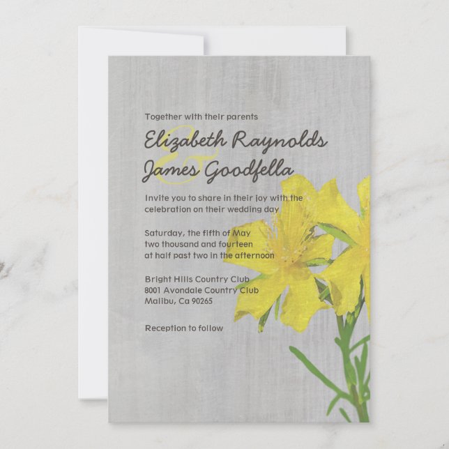 Convites para Casamento Vintage Hypericum (Frente)