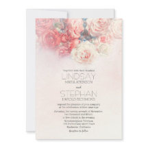 convites para casamentos cor-de-rosa com borda azu