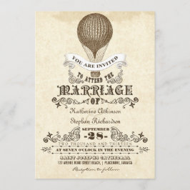 convites para casamentos vintage de balão de ar qu