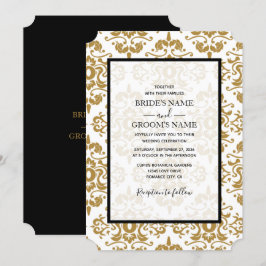 Convites para Casamentos vintage Dourados Elegante