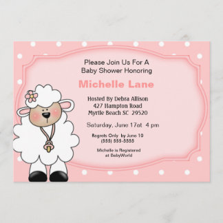 Convites para Chá de Garota-Lamb