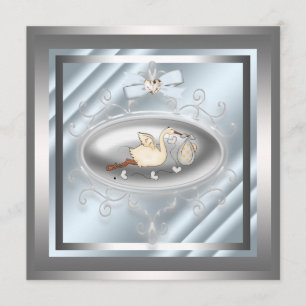 Convites para Chá de Garoto de Tempestade Azul Sil