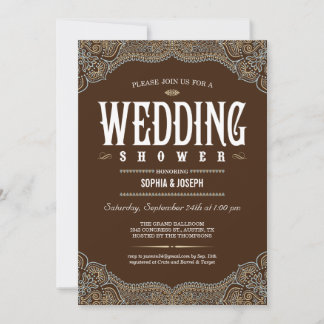 Convites para Chás de casamento de Paisley Formal