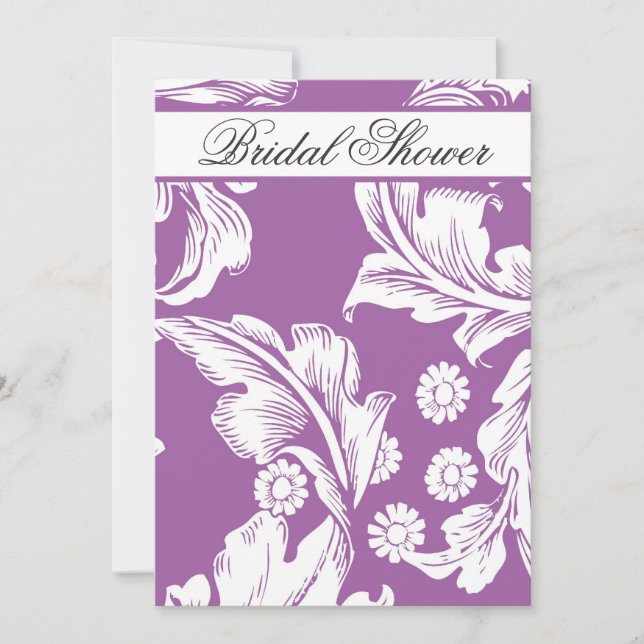 convites para chás de panela florais roxos elegant (Frente)