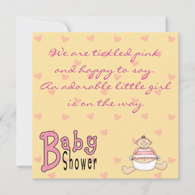 Convites para Chás Rosa Selecionado (Frente)