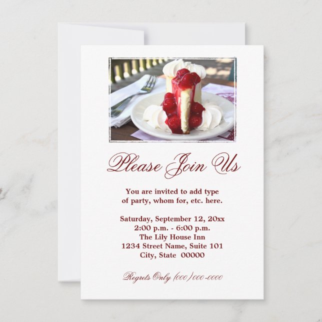 Convites para Cheesecake (Frente)